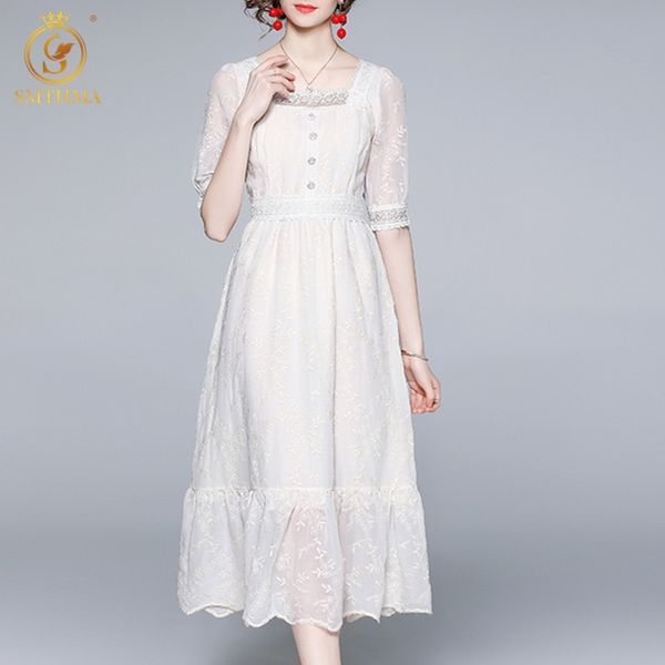 summer runway style embroidery chiffon midi dresses vintage elegant women square collar party dress vestido 210520, Black;gray
summer runway style embroidery chiffon midi dresses vintage elegant women square collar party dress vestido 210520, Black;gray