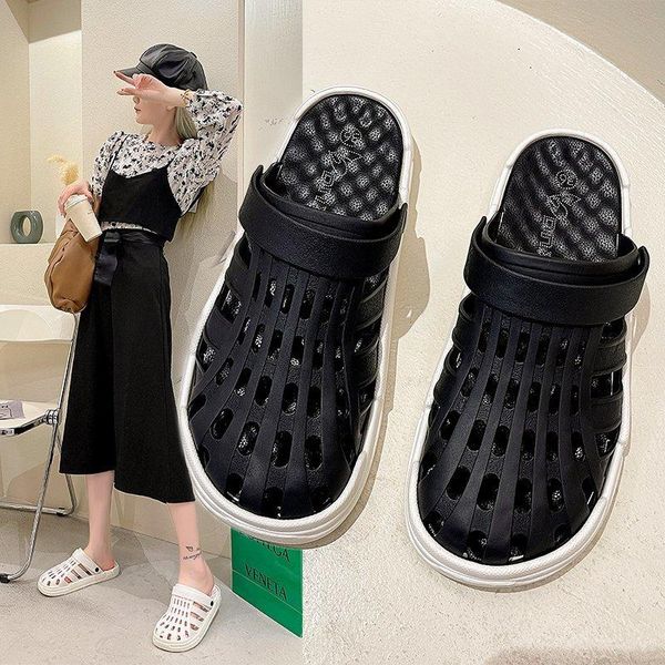 sandals women's hole shoes i outdoor wear 2021 summer internet thick bottom non-slip two-way toe cap semi slipper, Black
sandals women's hole shoes i outdoor wear 2021 summer internet thick bottom non-slip two-way toe cap semi slipper, Black