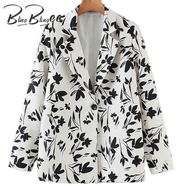 women's suits & blazers blingblingee black pattern print summer autumn single button woman casual loose notched collar female jacket co, White;black
women's suits & blazers blingblingee black pattern print summer autumn single button woman casual loose notched collar female jacket co, White;black