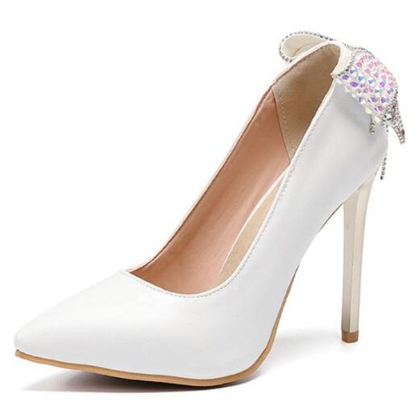 dress shoes women thin high heels stiletto pumps bridal wedding pu slip on 11cm pointed toe rhinestones butterfly-knot, Black
dress shoes women thin high heels stiletto pumps bridal wedding pu slip on 11cm pointed toe rhinestones butterfly-knot, Black