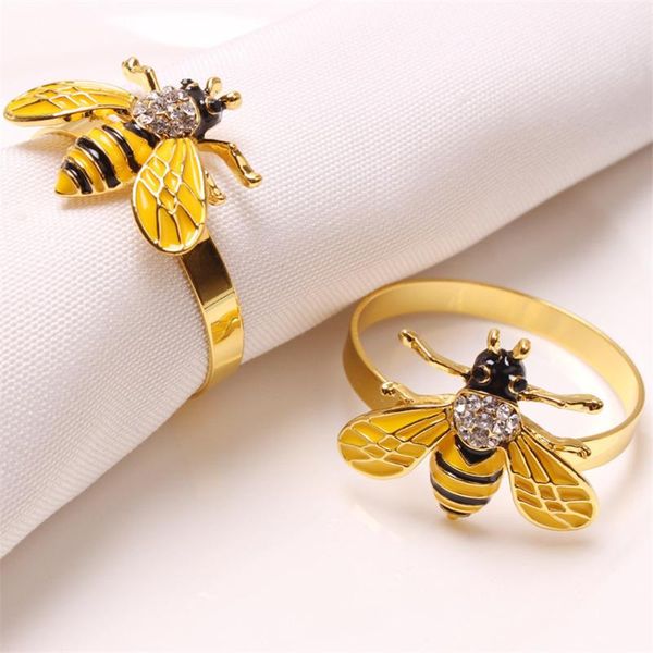 napkin rings 8pcs/spot metal alloy with imitation diamond bee golden yellow western table decoration etiquette jewelry
napkin rings 8pcs/spot metal alloy with imitation diamond bee golden yellow western table decoration etiquette jewelry