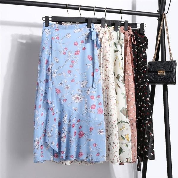 skirts women's bohemian beach chiffon fashion female summer floral fishtail lace up skirt ruffled irregular with lining, Black
skirts women's bohemian beach chiffon fashion female summer floral fishtail lace up skirt ruffled irregular with lining, Black