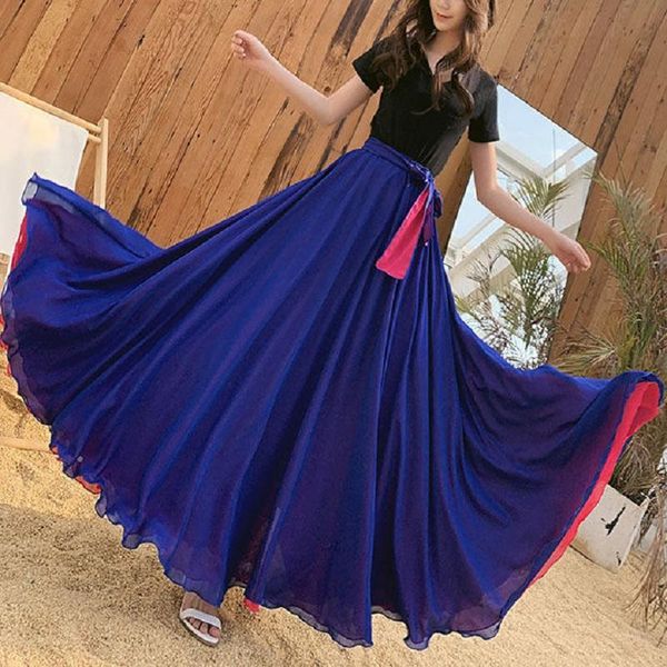 skirts 2021 summer 540 degree oversized chiffon women's skirt on both sides purple dancing outfit a-line elastic high waist lace, Black
skirts 2021 summer 540 degree oversized chiffon women's skirt on both sides purple dancing outfit a-line elastic high waist lace, Black