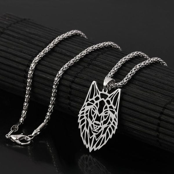 pendant necklaces fashion wolf head necklace stainless steel hollow animal domineering punk for men hip hop viking jewelry, Silver
pendant necklaces fashion wolf head necklace stainless steel hollow animal domineering punk for men hip hop viking jewelry, Silver