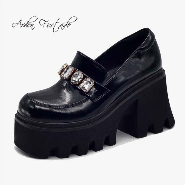 dress shoes arden furtado spring autumn chunky heels crystal rhinestone genuine leather pumps high paltform ladies, Black
dress shoes arden furtado spring autumn chunky heels crystal rhinestone genuine leather pumps high paltform ladies, Black