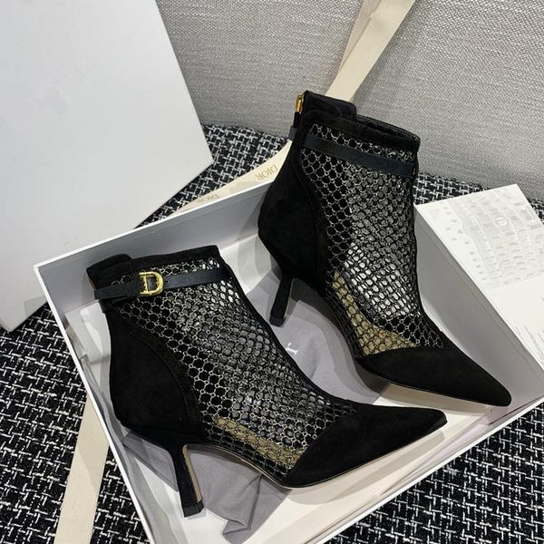 boots genuine suede leather women ankle cuts out fashion pointed toe stiletto high heels short femmes chaussure, Black
boots genuine suede leather women ankle cuts out fashion pointed toe stiletto high heels short femmes chaussure, Black