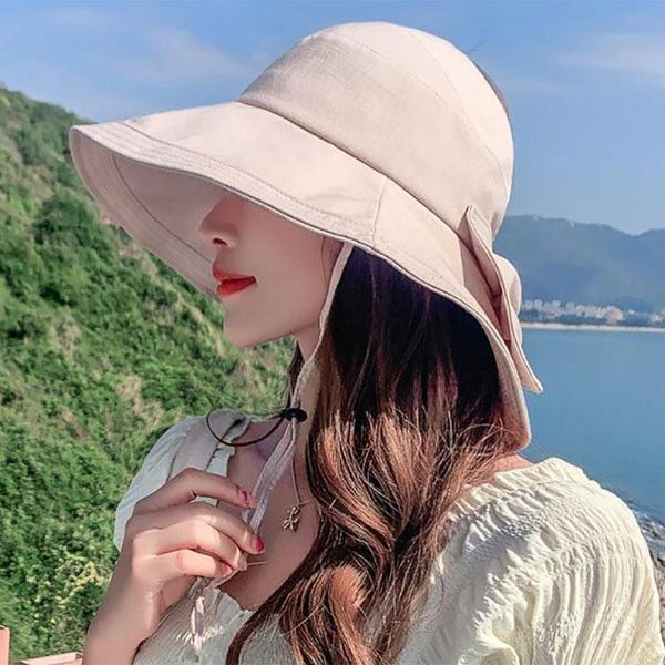 summer women empty bow sunhat anti-uv outdoor shopping beach bucket hat wide brim cover face caps hats, Blue;gray
summer women empty bow sunhat anti-uv outdoor shopping beach bucket hat wide brim cover face caps hats, Blue;gray