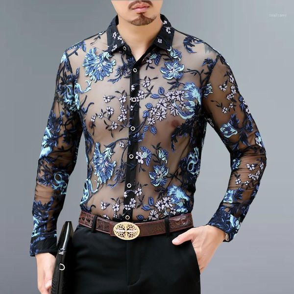 men's casual shirts luxury transparent shirt men embroidery lace club party long sleeve chemise hommesee through mesh 4xl, White;black
men's casual shirts luxury transparent shirt men embroidery lace club party long sleeve chemise hommesee through mesh 4xl, White;black