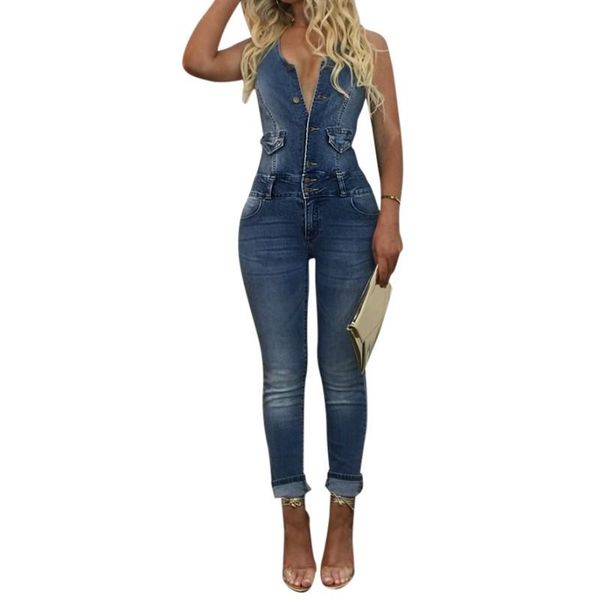 women's jumpsuits & rompers 2021 women bodycon washed white single button overalls sleeveless skinny jeans, Black;white
women's jumpsuits & rompers 2021 women bodycon washed white single button overalls sleeveless skinny jeans, Black;white