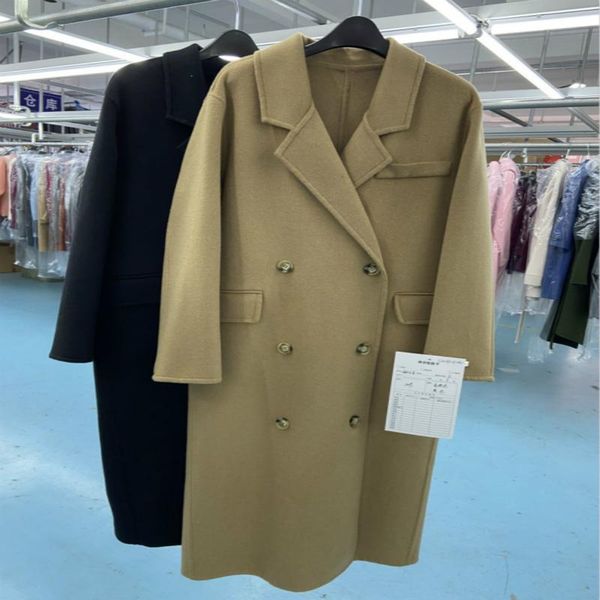 women's wool & blends winter 2021 korean handmade double breasted suit collar long black loose plus size 100% coat women woolen overcoa
women's wool & blends winter 2021 korean handmade double breasted suit collar long black loose plus size 100% coat women woolen overcoa