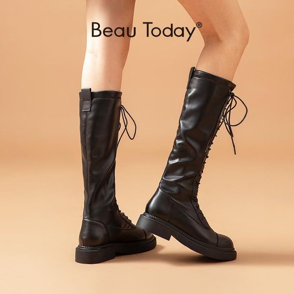 boots beautoday long women stretch pu knee high lace-up round toe street winter ladies shoes thick sole 01513, Black
boots beautoday long women stretch pu knee high lace-up round toe street winter ladies shoes thick sole 01513, Black