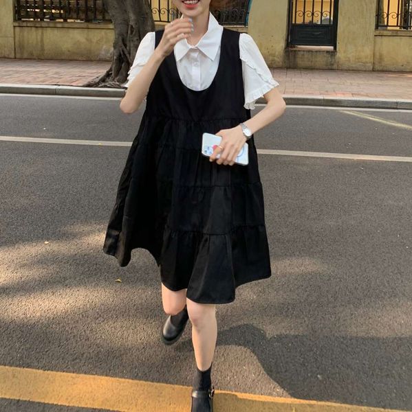 party dresses skirt 2021 spring fashion french academy style age reducing strap suspender temperament dress zm60, White;black
party dresses skirt 2021 spring fashion french academy style age reducing strap suspender temperament dress zm60, White;black