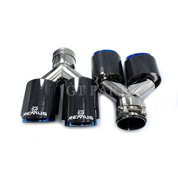 1 pair dual pipes straight cut remus sport exhaust muffler tips burnt blue inner pipe glossy carbon fiber for bmw audi golf mazda
1 pair dual pipes straight cut remus sport exhaust muffler tips burnt blue inner pipe glossy carbon fiber for bmw audi golf mazda