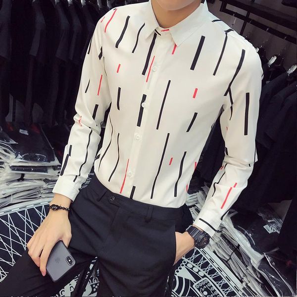 men's casual shirts men's striped shirt streetwear autumn slim fit long sleeve floral blouse men business lapel mens fashion 5xl, White;black
men's casual shirts men's striped shirt streetwear autumn slim fit long sleeve floral blouse men business lapel mens fashion 5xl, White;black