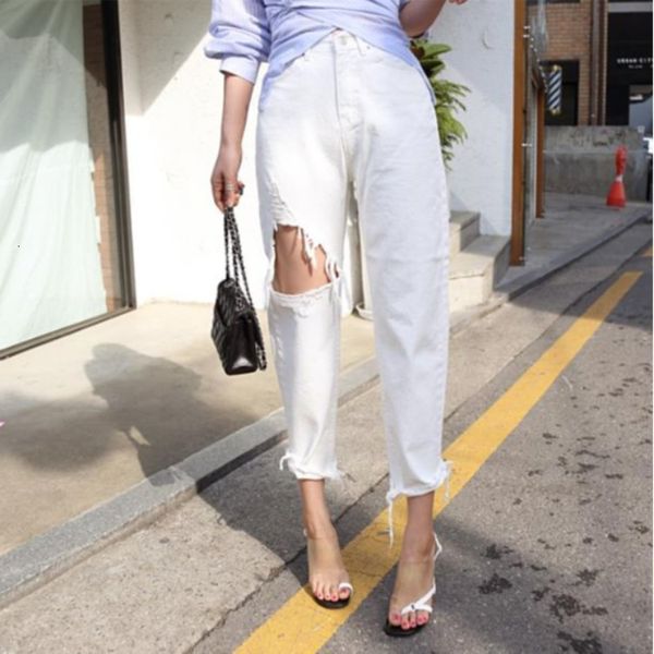high-waist white, ripped-up fringe hole. women's harem 2021 streetwear jeans., Blue
high-waist white, ripped-up fringe hole. women's harem 2021 streetwear jeans., Blue
