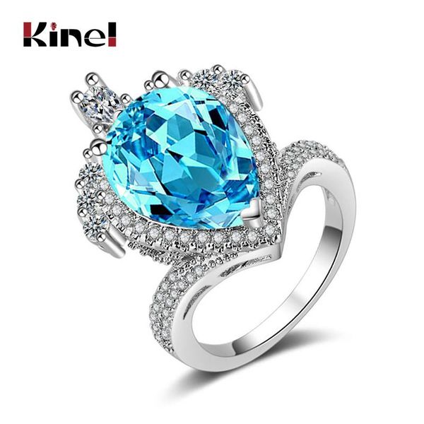 cluster rings kinel jewelry princess cut 8.9ct blue zircon for women silver color engagement wedding valentine's day girls gift, Golden;silver
cluster rings kinel jewelry princess cut 8.9ct blue zircon for women silver color engagement wedding valentine's day girls gift, Golden;silver