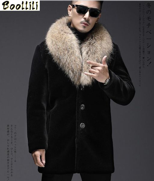 men's leather & faux boollili real sheep shearling fur coat winter jacket men raccoon collar long jackets wool, Black
men's leather & faux boollili real sheep shearling fur coat winter jacket men raccoon collar long jackets wool, Black