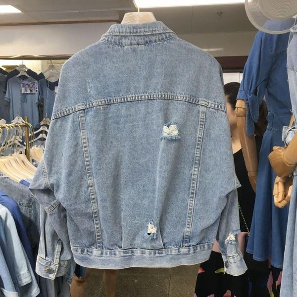 women's jackets women korean hip hop batwing sleeve loose denim jacket asymmetric hole ripped sequins pockets baggy casual outwear jean, Black;brown
women's jackets women korean hip hop batwing sleeve loose denim jacket asymmetric hole ripped sequins pockets baggy casual outwear jean, Black;brown