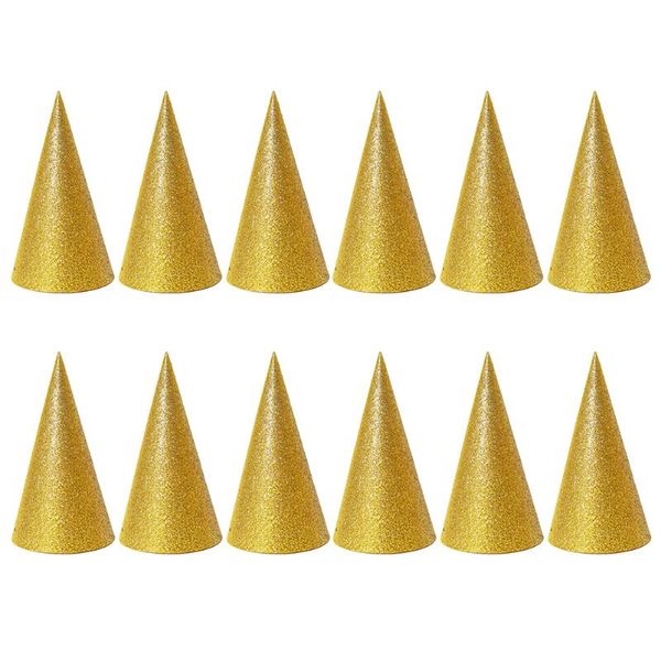 party hats 12pcs glitter cone triangle birthday for kids and adults decorations (golden)
party hats 12pcs glitter cone triangle birthday for kids and adults decorations (golden)