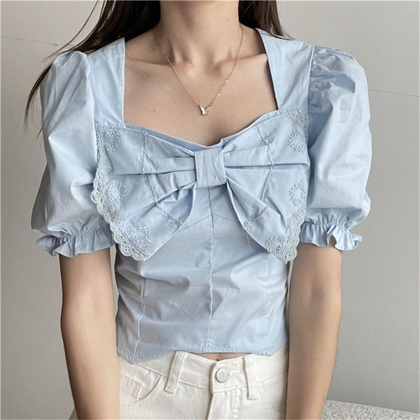 women's blouses & shirts alien kitty high waist bow square collar slim girls sweet chic all match vintage fashion women casual ela, White
women's blouses & shirts alien kitty high waist bow square collar slim girls sweet chic all match vintage fashion women casual ela, White
