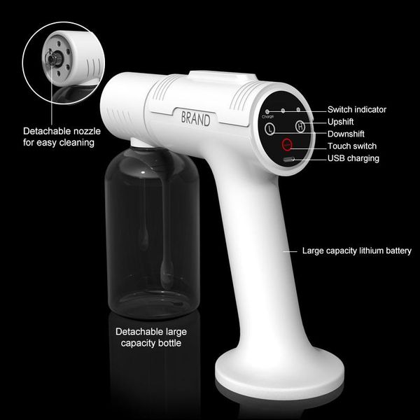 professional spray guns 650ml handheld wireless nano blue light steam sprayer usb charging disinfectant sterilizer gun detachable head
professional spray guns 650ml handheld wireless nano blue light steam sprayer usb charging disinfectant sterilizer gun detachable head