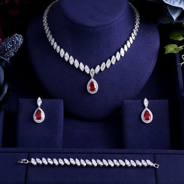 earrings & necklace fashion red cubic zircon jewelry sets ,earrings bracelet full set,promotion,nickel factory price, Silver
earrings & necklace fashion red cubic zircon jewelry sets ,earrings bracelet full set,promotion,nickel factory price, Silver