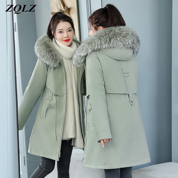 women's down & parkas zqlz winter long parka women 2021 hooded fur collar plus size cotton coat femme loose casual warm jacket female, Black
women's down & parkas zqlz winter long parka women 2021 hooded fur collar plus size cotton coat femme loose casual warm jacket female, Black