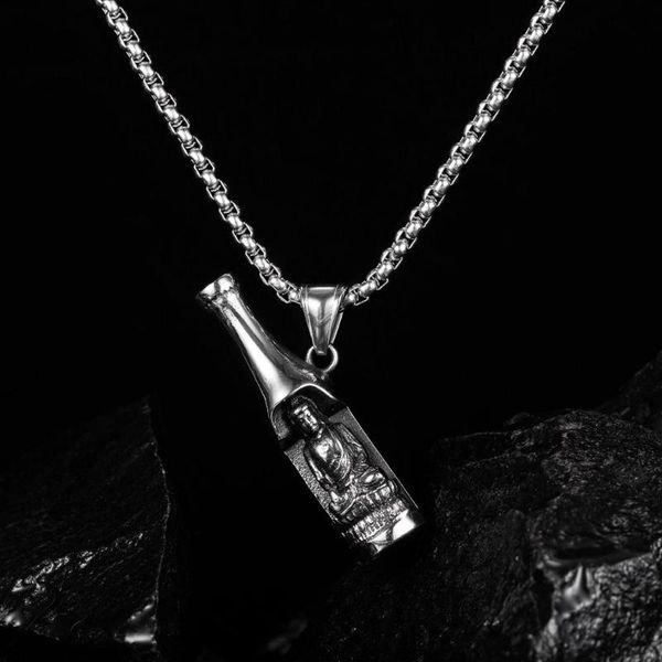 pendant necklaces stainless steel necklace men gothic chain hip hop retro cross titanium wine bottle fashion vintage accessories, Silver
pendant necklaces stainless steel necklace men gothic chain hip hop retro cross titanium wine bottle fashion vintage accessories, Silver