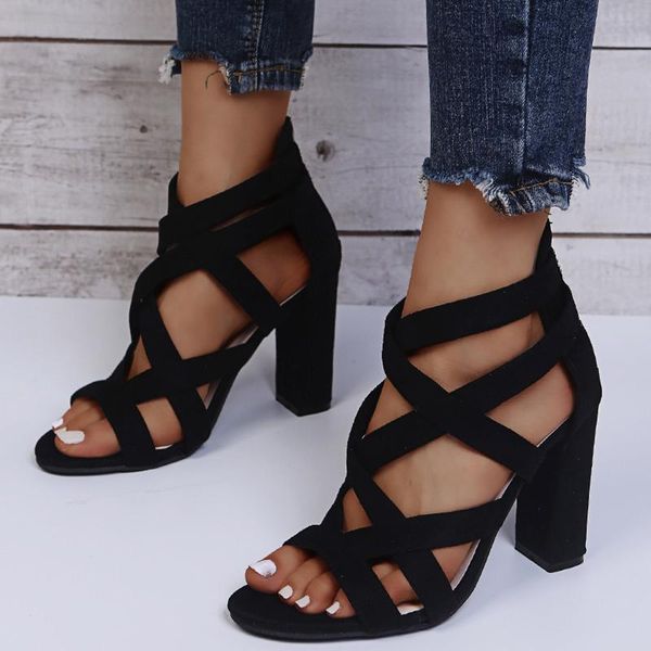 fashion square heel sandals large size women's shoes breathable outdoor non-slip women party club, Black
fashion square heel sandals large size women's shoes breathable outdoor non-slip women party club, Black