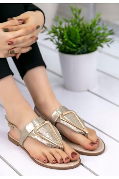 sandals women's gold skin thong, Black 
sandals women's gold skin thong, Black