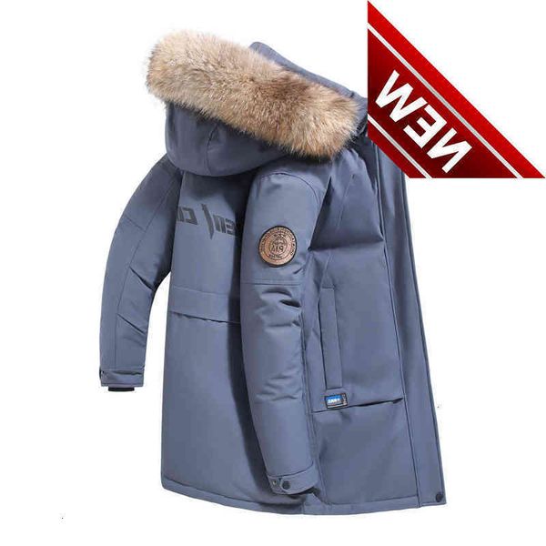 winter solid down jacket men thicken long white duck hooded parkas fur collar windbreak warm clothes, Black
winter solid down jacket men thicken long white duck hooded parkas fur collar windbreak warm clothes, Black