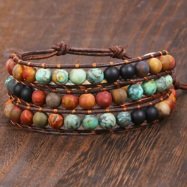 tennis vintage genuine leather bracelets 9mm natural stone beaded wristband women 3 strands wrap bracelet boho bohemia handmade jewelry, Golden;silver
tennis vintage genuine leather bracelets 9mm natural stone beaded wristband women 3 strands wrap bracelet boho bohemia handmade jewelry, Golden;silver