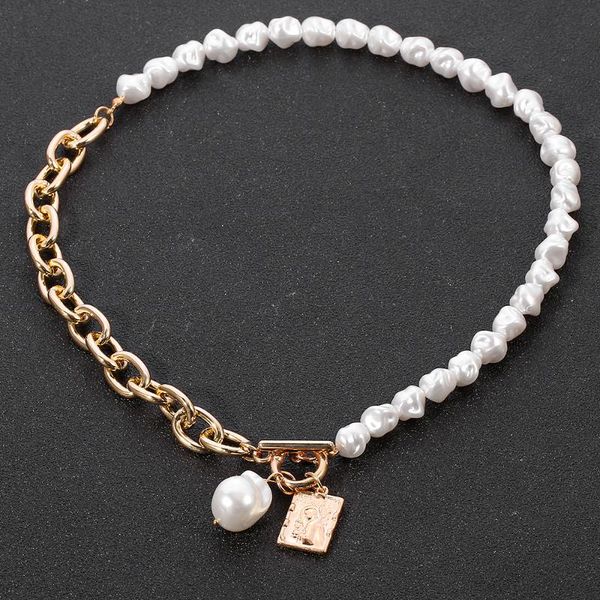 vintage irregular pearl lock chains necklace 2021 geometric angel pendant love necklaces for women punk jewelry accessories gift, Silver
vintage irregular pearl lock chains necklace 2021 geometric angel pendant love necklaces for women punk jewelry accessories gift, Silver