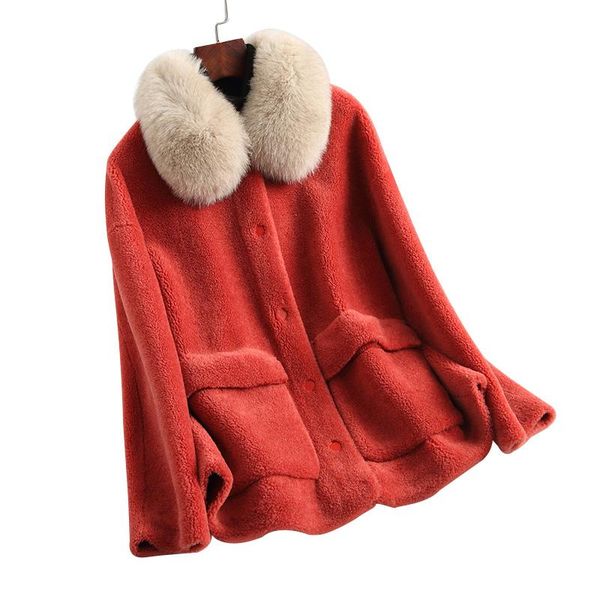 women's fur & faux autumn winter women mink collar wool coats coat female sheep shearling jackets jacket a218, Black
women's fur & faux autumn winter women mink collar wool coats coat female sheep shearling jackets jacket a218, Black