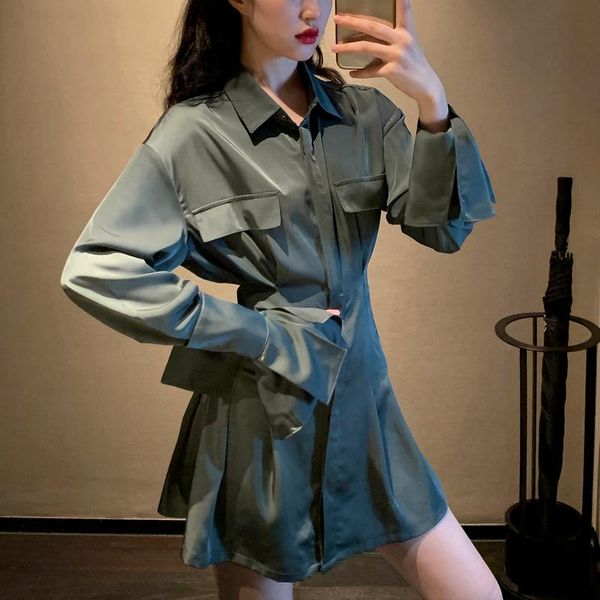 casual dresses elegant mini shirt dress women vintage chic high waist design party korean one piece office lady long sleeve 2021, Black;gray
casual dresses elegant mini shirt dress women vintage chic high waist design party korean one piece office lady long sleeve 2021, Black;gray