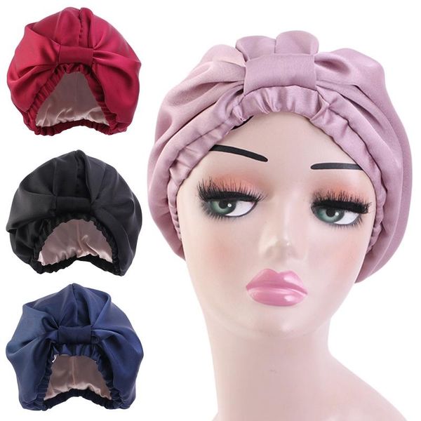 beanie/skull caps women imitation silk double layer bonnet sleep cap knotted elastic night sleeping hat solid color hair cover headwrap, Blue;gray
beanie/skull caps women imitation silk double layer bonnet sleep cap knotted elastic night sleeping hat solid color hair cover headwrap, Blue;gray