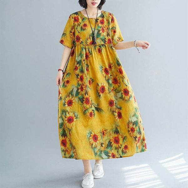 women summer chiffon casual dress new vintage style floral print o-neck loose comfortable female holiday long dresses s3271 210412, Black;gray
women summer chiffon casual dress new vintage style floral print o-neck loose comfortable female holiday long dresses s3271 210412, Black;gray
