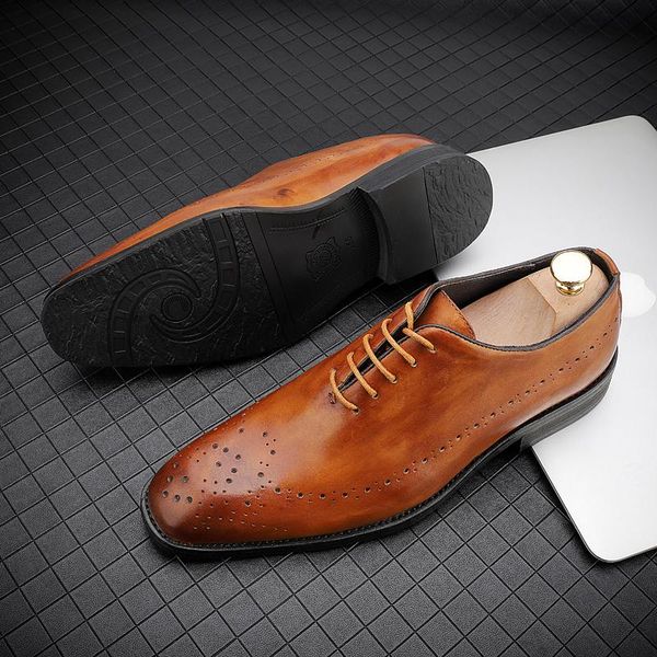 dress shoes quality genuine leather men lace up italy retro business wedding formal flats oxfords for, Black
dress shoes quality genuine leather men lace up italy retro business wedding formal flats oxfords for, Black