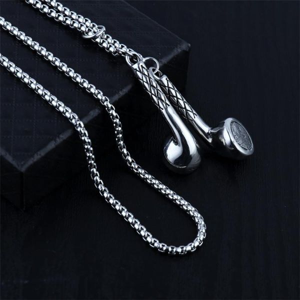 hip hop earphone pendant men stainless steel necklace creative simple rock trendy male casual fashion jewelry necklaces, Silver
hip hop earphone pendant men stainless steel necklace creative simple rock trendy male casual fashion jewelry necklaces, Silver