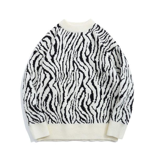 men's sweaters zebra print retro trendy pullover sweater and women's idle style autumn winter coat couple wear, White;black
men's sweaters zebra print retro trendy pullover sweater and women's idle style autumn winter coat couple wear, White;black