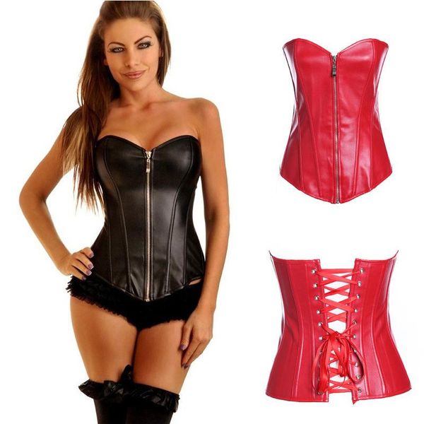 bustiers & corsets faux leather for women waist pu overbust busties with zipper plus size burlesque lingerie ladies, Black;white
bustiers & corsets faux leather for women waist pu overbust busties with zipper plus size burlesque lingerie ladies, Black;white