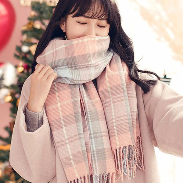 scarves 2021 knitted autumn winter women scarf plaid warm cashmere shawls neck bandana pashmina lady wrap, Blue;gray
scarves 2021 knitted autumn winter women scarf plaid warm cashmere shawls neck bandana pashmina lady wrap, Blue;gray