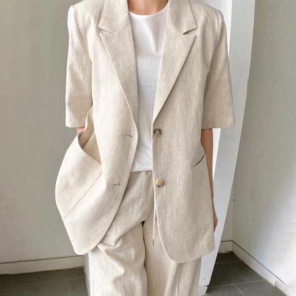 women's suits & blazers suit collar solid short-sleeved women korean fashion loose coat woman casual single-breasted two-button blazer, White;black
women's suits & blazers suit collar solid short-sleeved women korean fashion loose coat woman casual single-breasted two-button blazer, White;black
