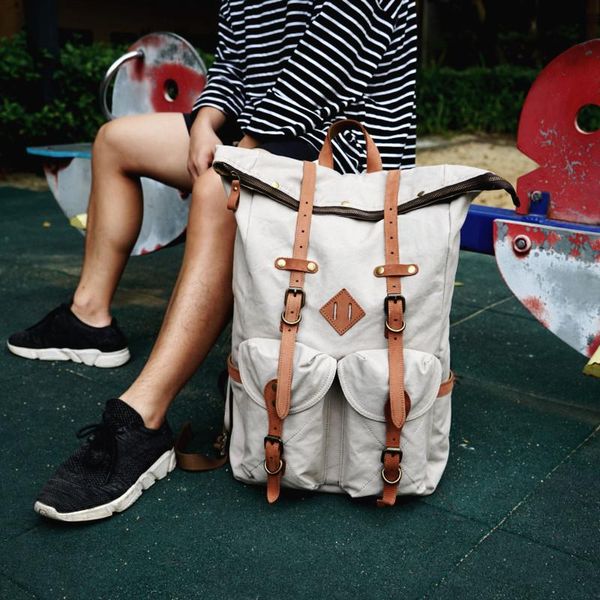 backpack canvas rucksack men's roll anti-theft for school large capacity retro lapbags
backpack canvas rucksack men's roll anti-theft for school large capacity retro lapbags