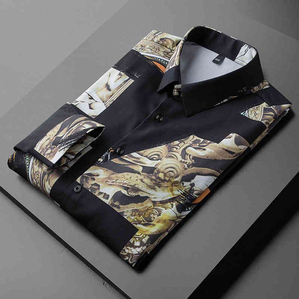 tee shirt shirt spring luxury personalized 3d printing long sleeve casual mens fashion slim man shirts, White;black
tee shirt shirt spring luxury personalized 3d printing long sleeve casual mens fashion slim man shirts, White;black