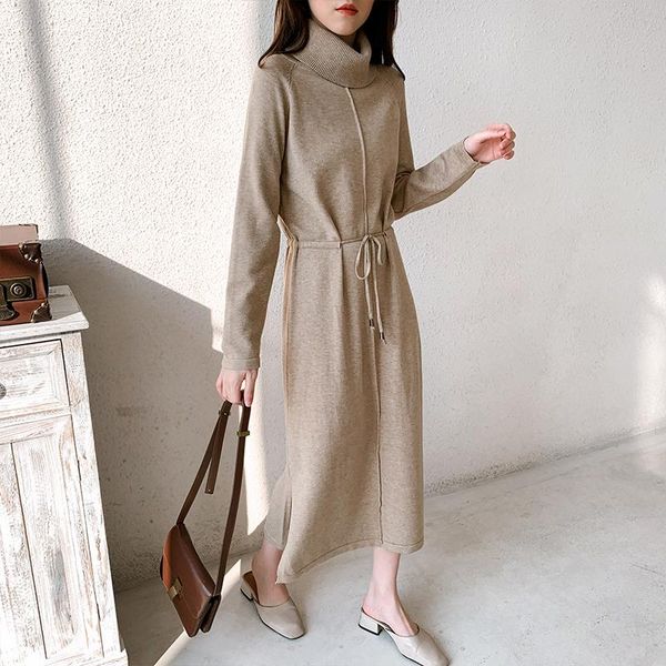 casual dresses 2021 high lapel mid-length waist straight knit dress korean version autumn and winter large loose women, Black;gray
casual dresses 2021 high lapel mid-length waist straight knit dress korean version autumn and winter large loose women, Black;gray