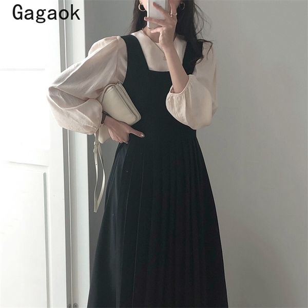 two piece set women spring autumn office lady korean chic fashion wild sweet outfit solid blouses + midi dresses 210531, White
two piece set women spring autumn office lady korean chic fashion wild sweet outfit solid blouses + midi dresses 210531, White