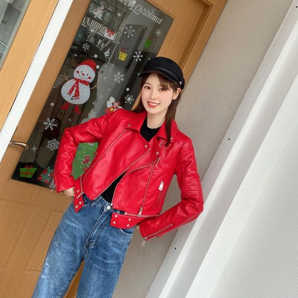 women's leather & faux fashion women motorcycle pu jackets female autumn short epaulet zippers coat black beige red outwear
women's leather & faux fashion women motorcycle pu jackets female autumn short epaulet zippers coat black beige red outwear