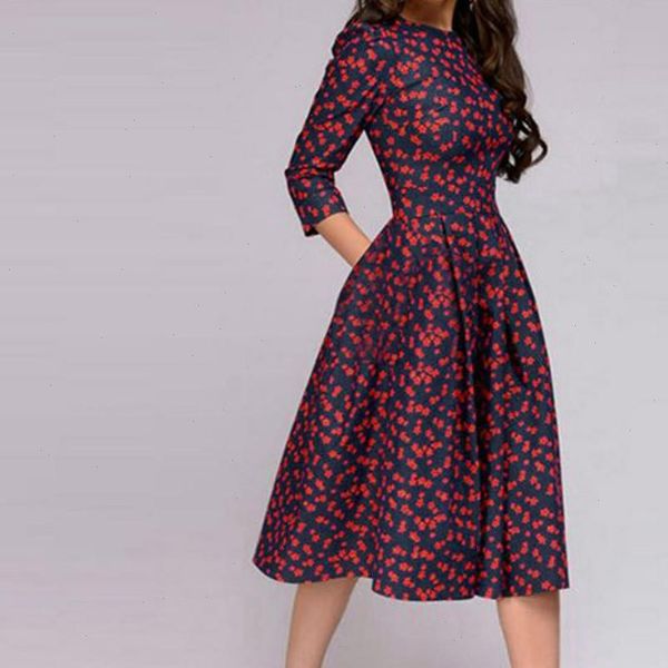 french style vintage elegant womens dresses floral printed slim autumn a line vestidos classic party 5s, Black;gray
french style vintage elegant womens dresses floral printed slim autumn a line vestidos classic party 5s, Black;gray