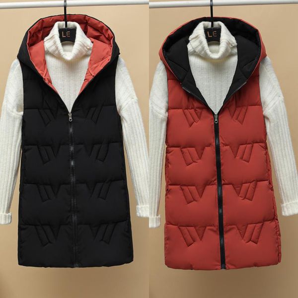 women's vests both side wear women autumn winter waistcoat vest 2021 casual solid sleeveless hooded thick warm padded coat, Black;white
women's vests both side wear women autumn winter waistcoat vest 2021 casual solid sleeveless hooded thick warm padded coat, Black;white